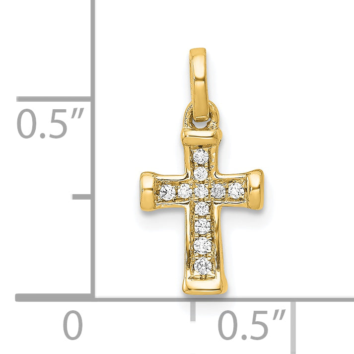 10K Small 1/20ct. Diamond Latin Cross Pendant Secondary image