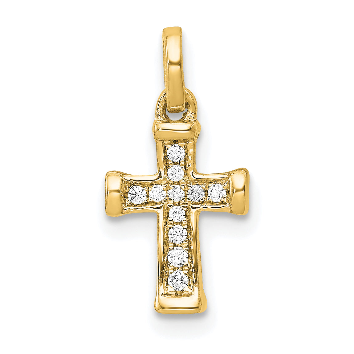 10K Small 1/20ct. Diamond Latin Cross Pendant Main image