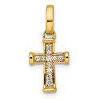 14k Small Diamond Latin Cross Pendant