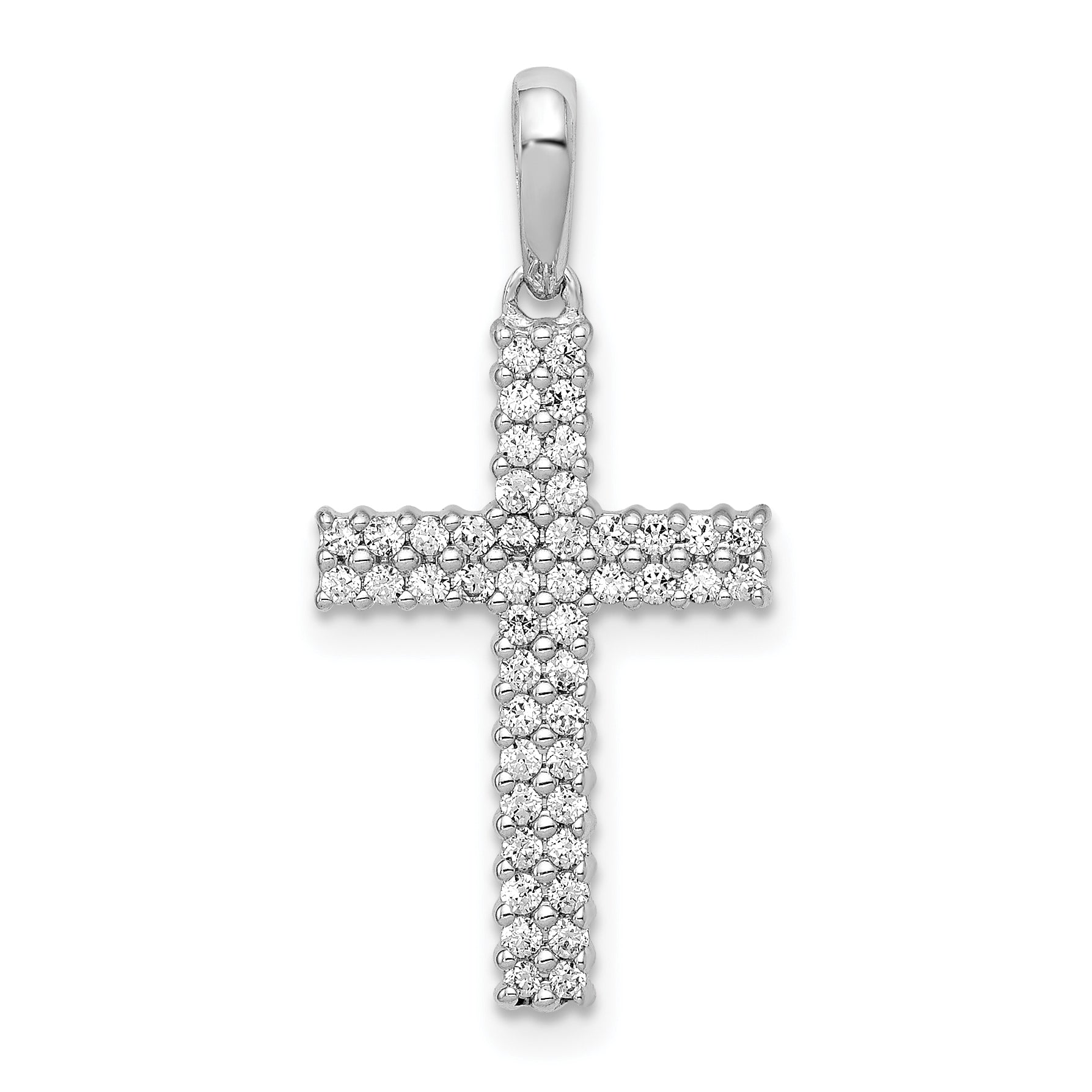 10K White Gold 1/4ct. Diamond Cross Pendant Main image