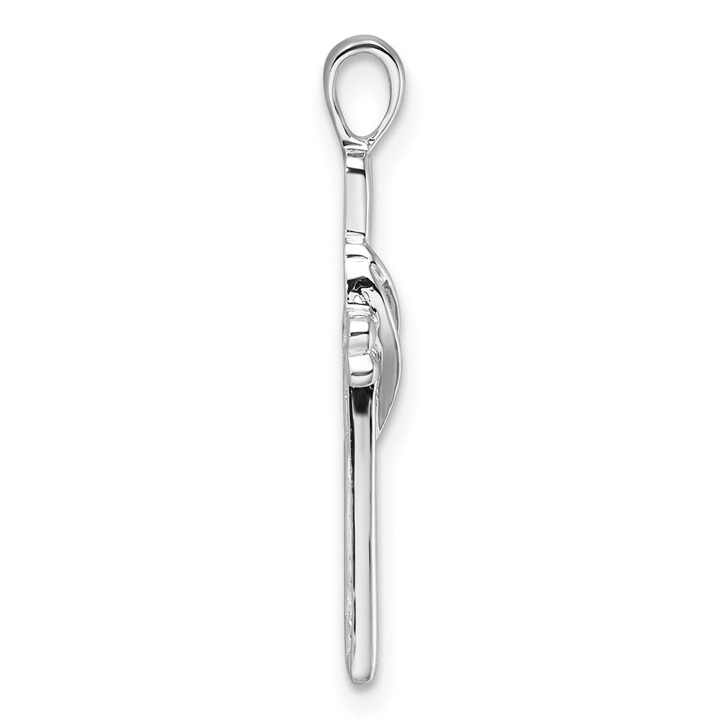 10K White Gold Cross Pendant Mounting (No Stone Included)