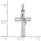 10K White Gold Cross Pendant Mounting (No Stone Included)