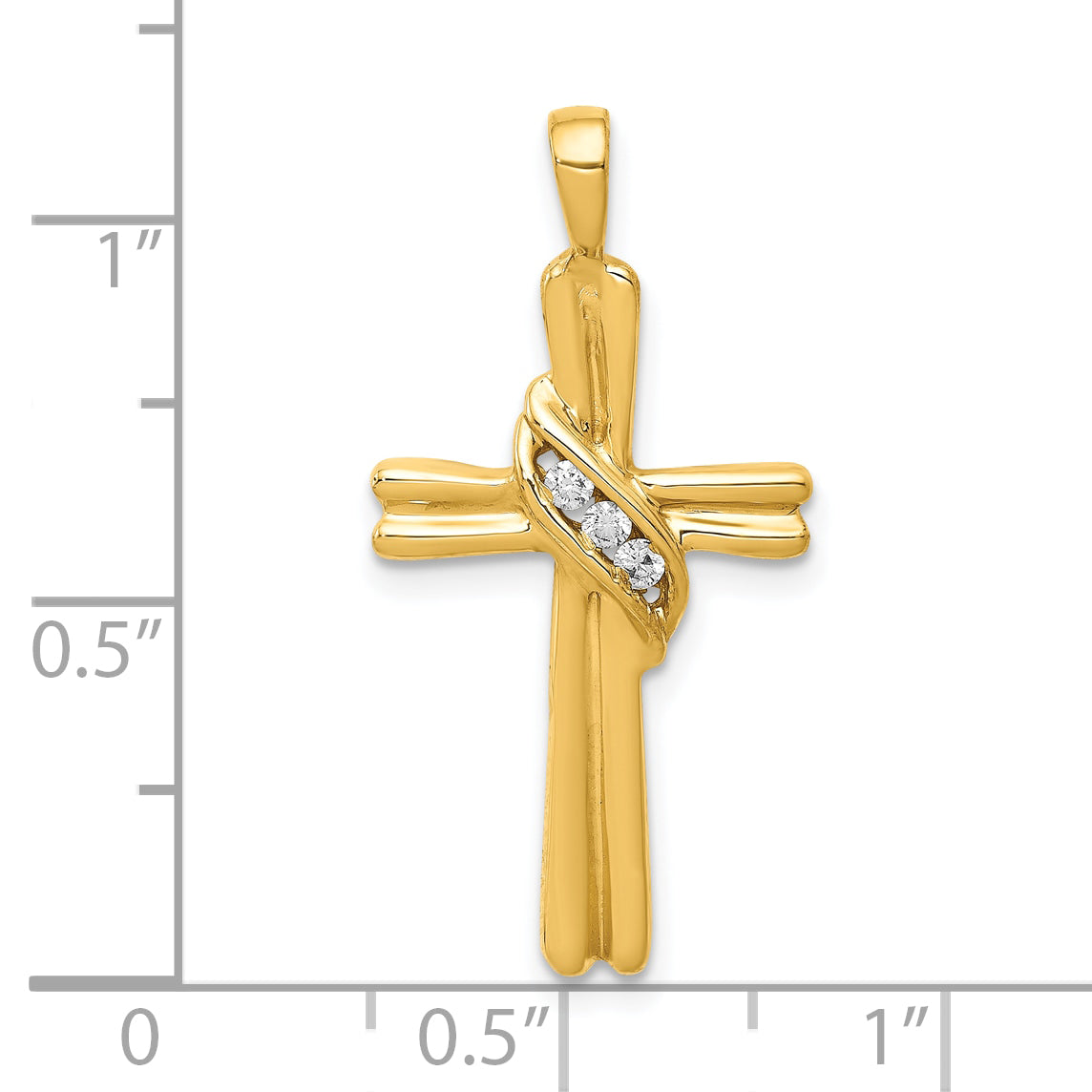 10K AA Diamond Cross Pendant