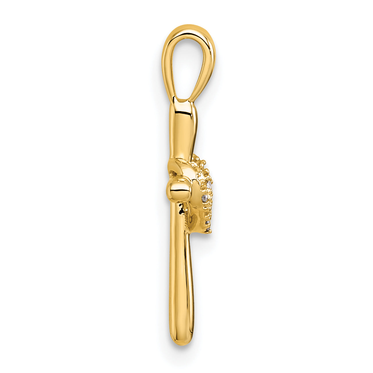 14k Diamond Cross w/Heart Pendant Secondary image