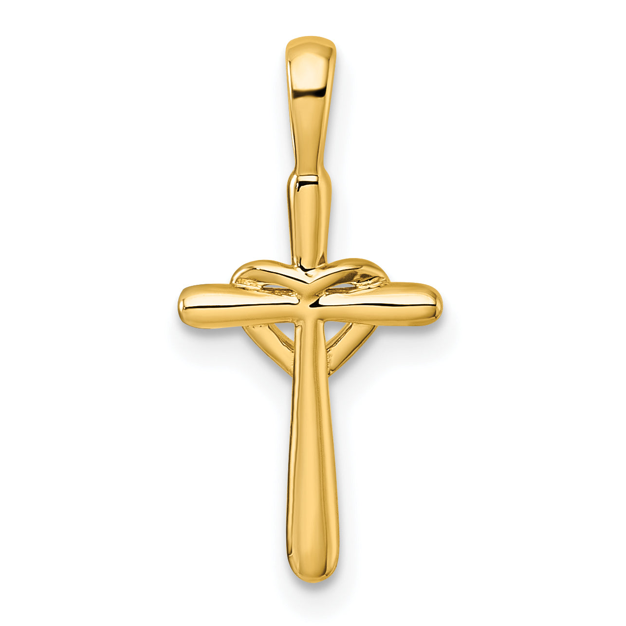 14k Diamond Cross w/Heart Pendant