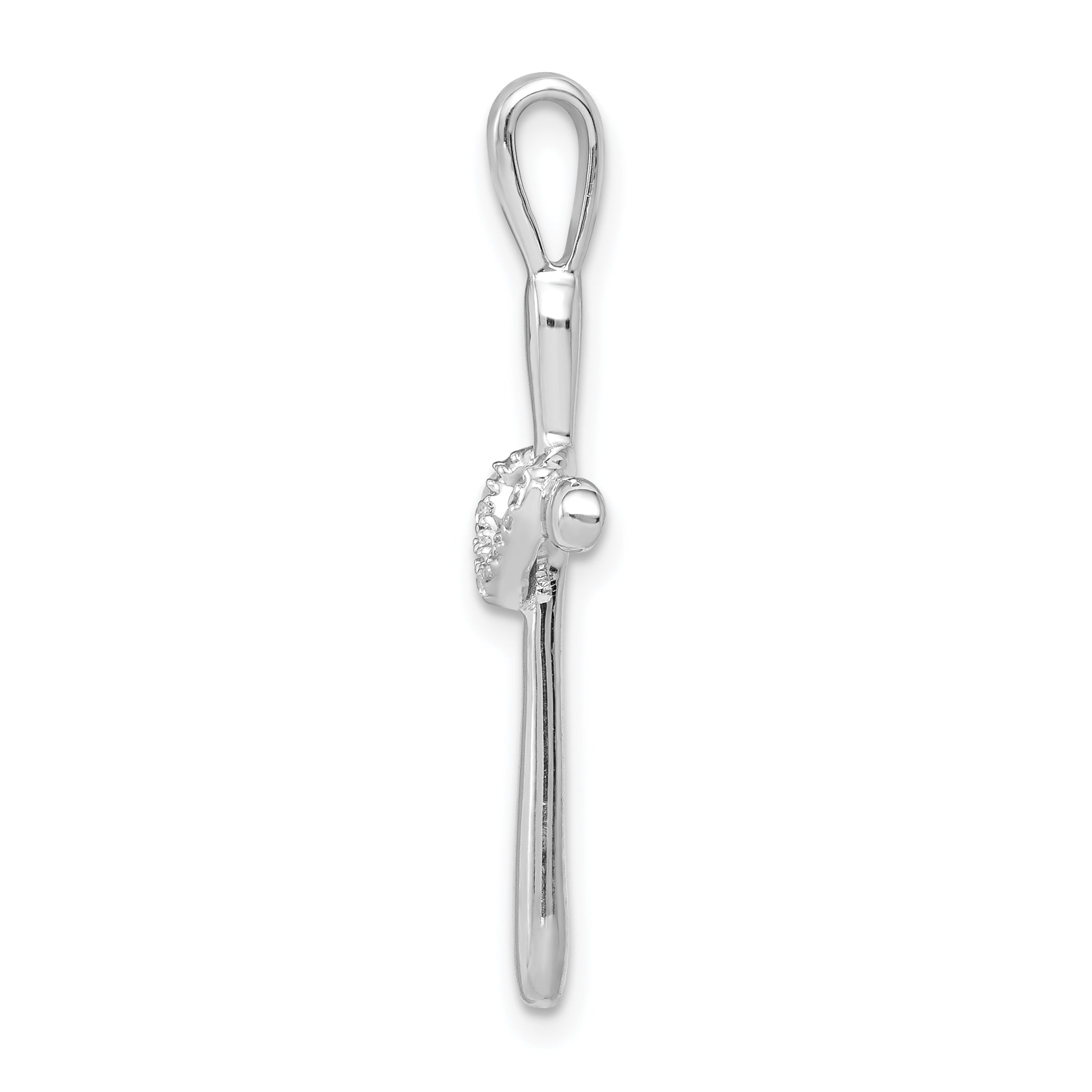 10K White Gold 1/10ct. Diamond Cross w/Heart Pendant Secondary image