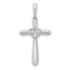 10K White Gold 1/10ct. Diamond Cross w/Heart Pendant