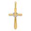 10K Diamond Cross w/Heart Pendant