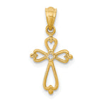 10K Diamond Accented Cross Pendant
