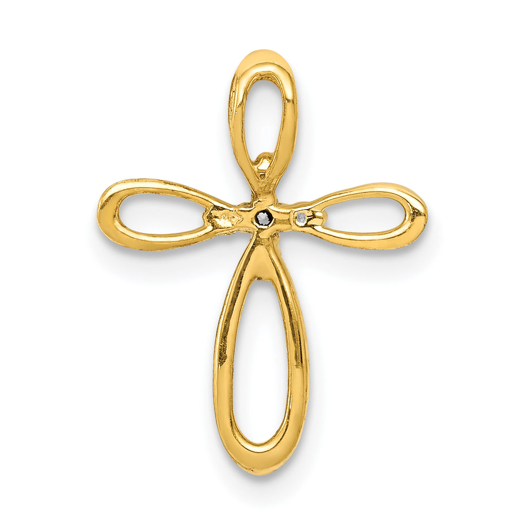 10K Diamond Cross Slide Pendant