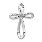 10K White Gold 1/6ct. Diamond Cross Chain Slide