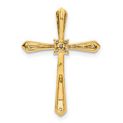 10K 1/20ct. w/Rhodium Diamond Cross Chain Slide