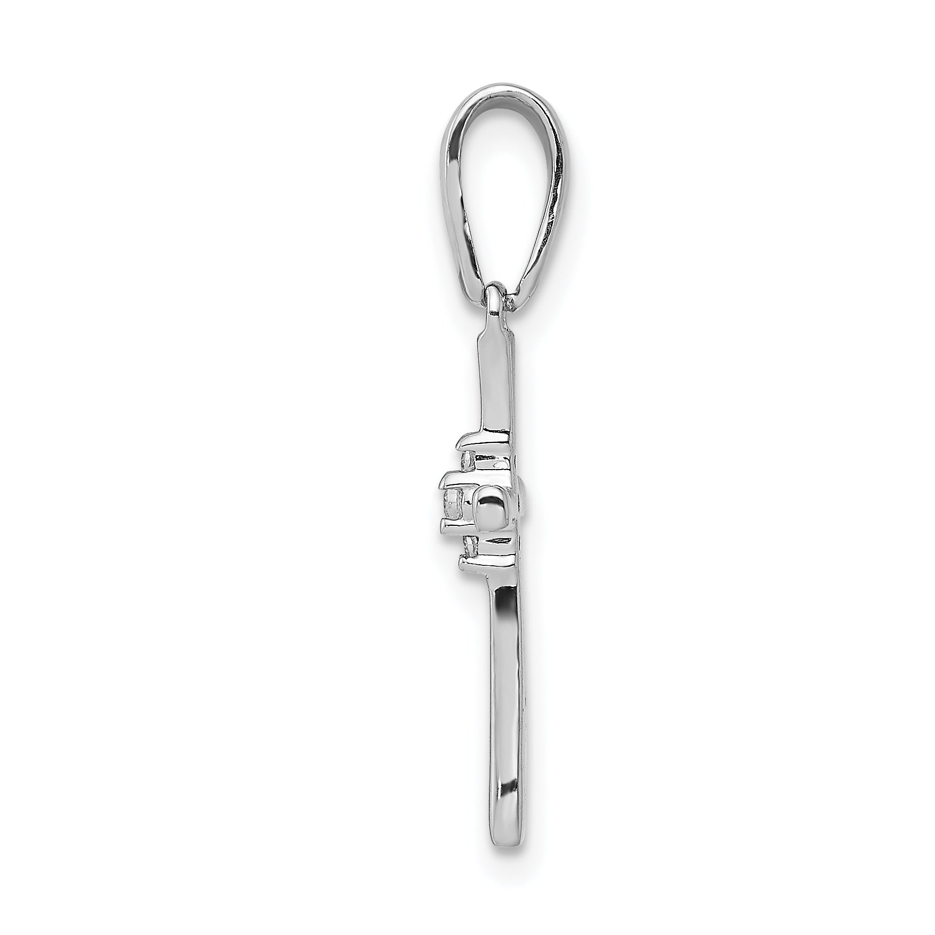 10K White Gold .02ct. Diamond Cross Pendant Secondary image