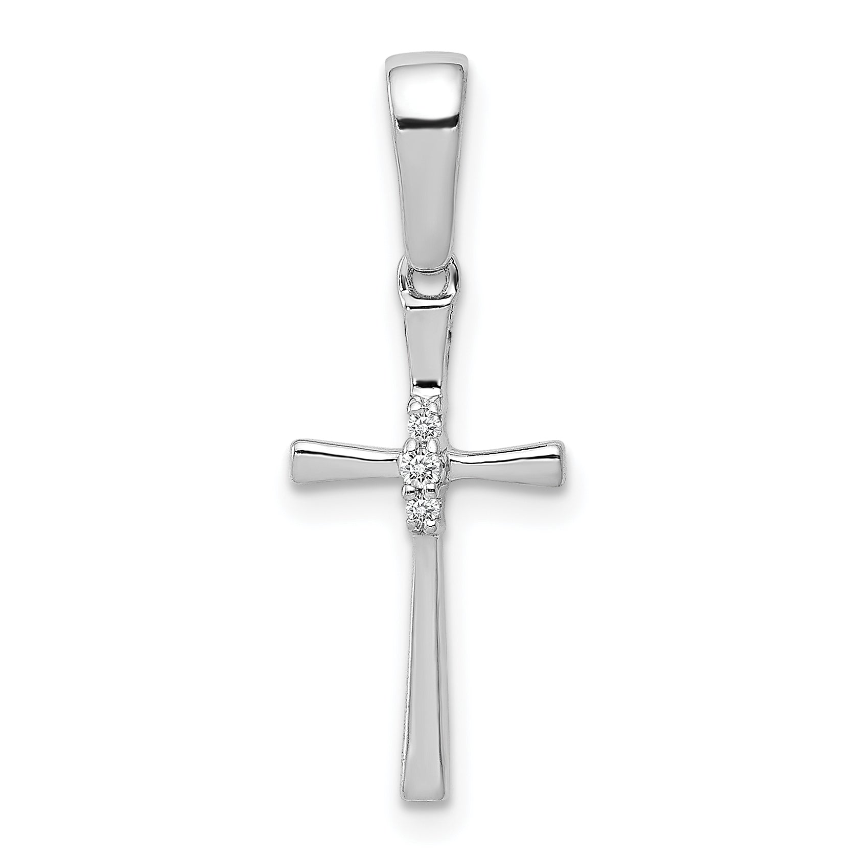 10K White Gold .02ct. Diamond Cross Pendant Main image