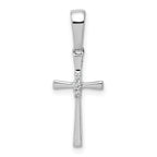 10K White Gold .02ct. Diamond Cross Pendant