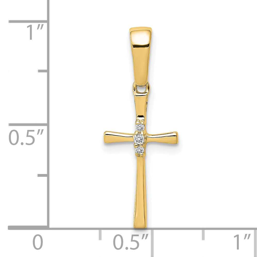 10K .02ct. Diamond Cross Pendant Secondary image