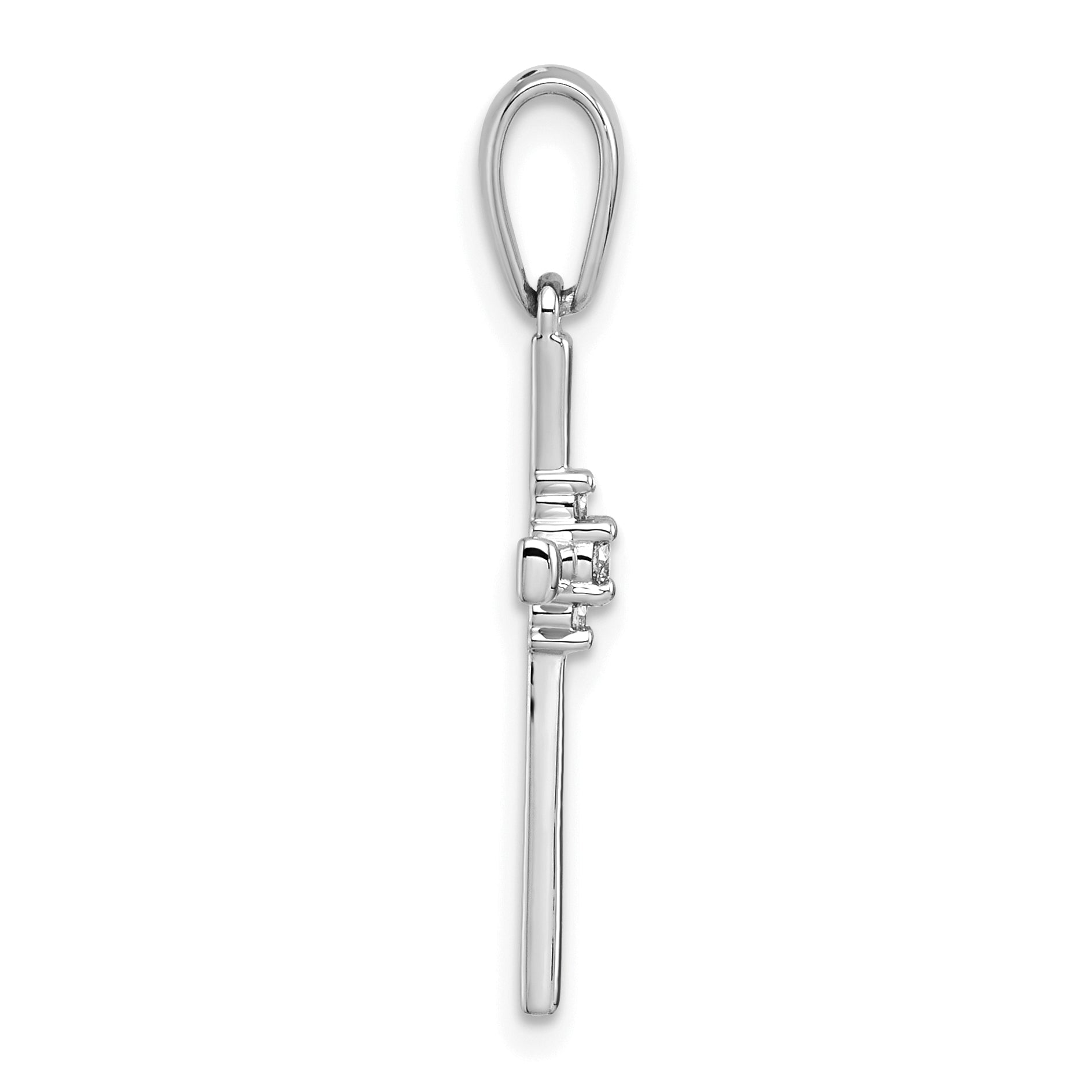 14k White Gold 1/20ct. Diamond Cross Pendant Secondary image