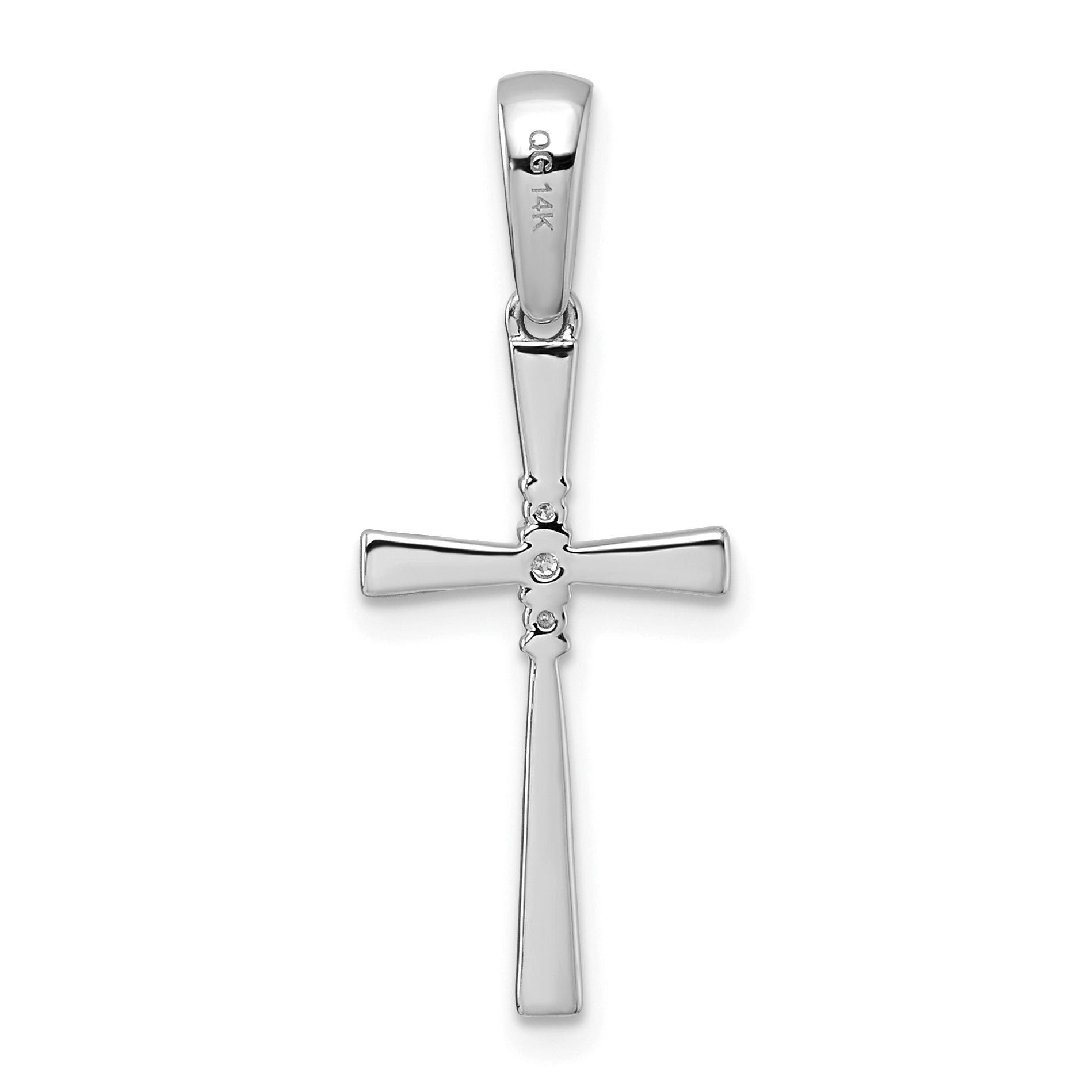14k White Gold 1/20ct. Diamond Cross Pendant