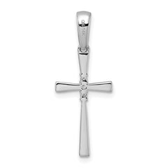 14k White Gold 1/20ct. Diamond Cross Pendant