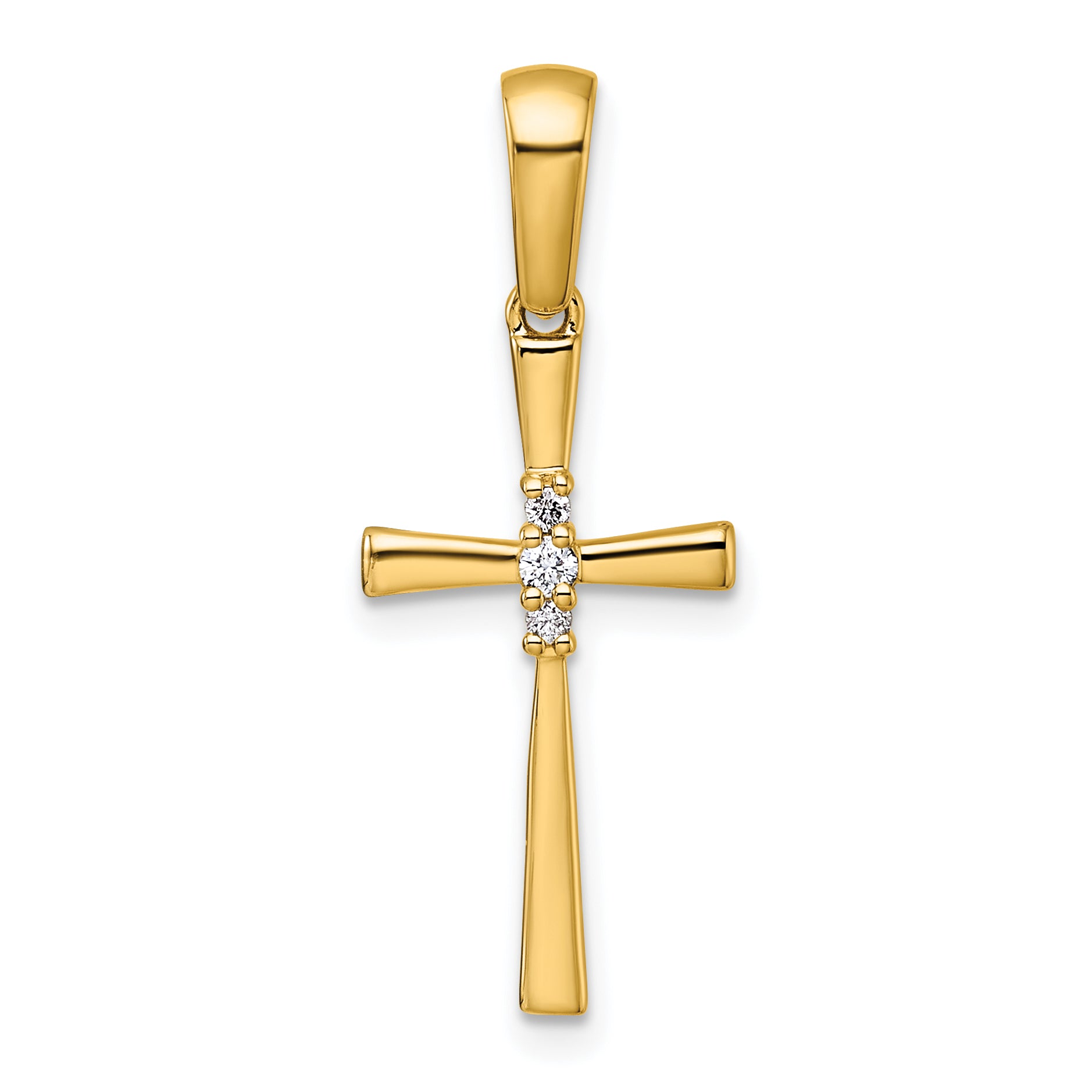 14K 1/20ct. Diamond Cross Pendant Main image