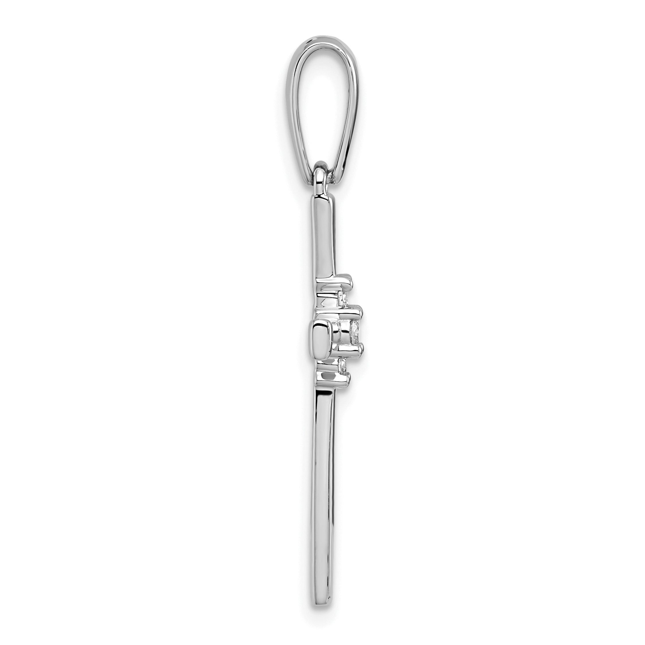 14k White Gold 1/15ct. Diamond Cross Pendant