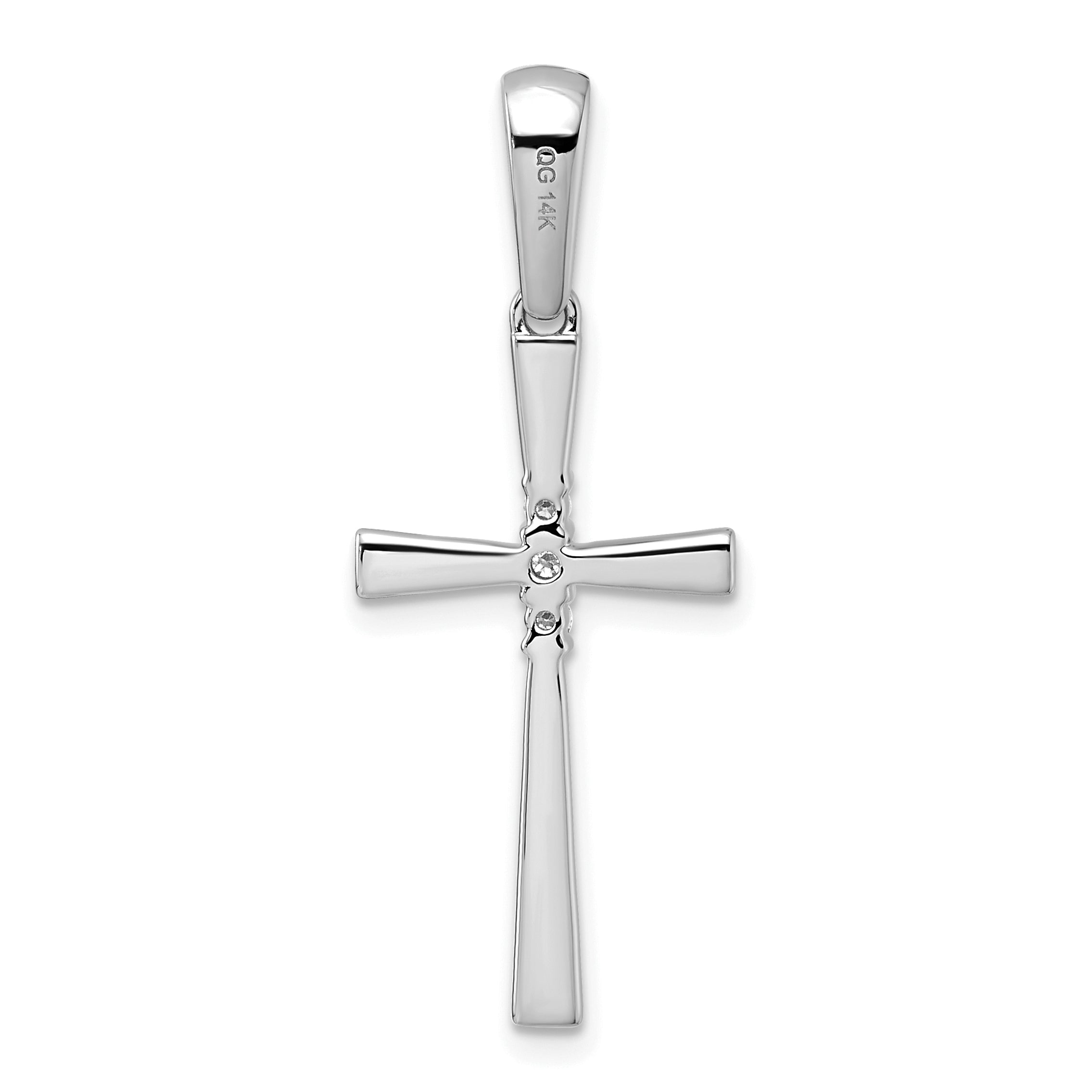 14k White Gold 1/15ct. Diamond Cross Pendant