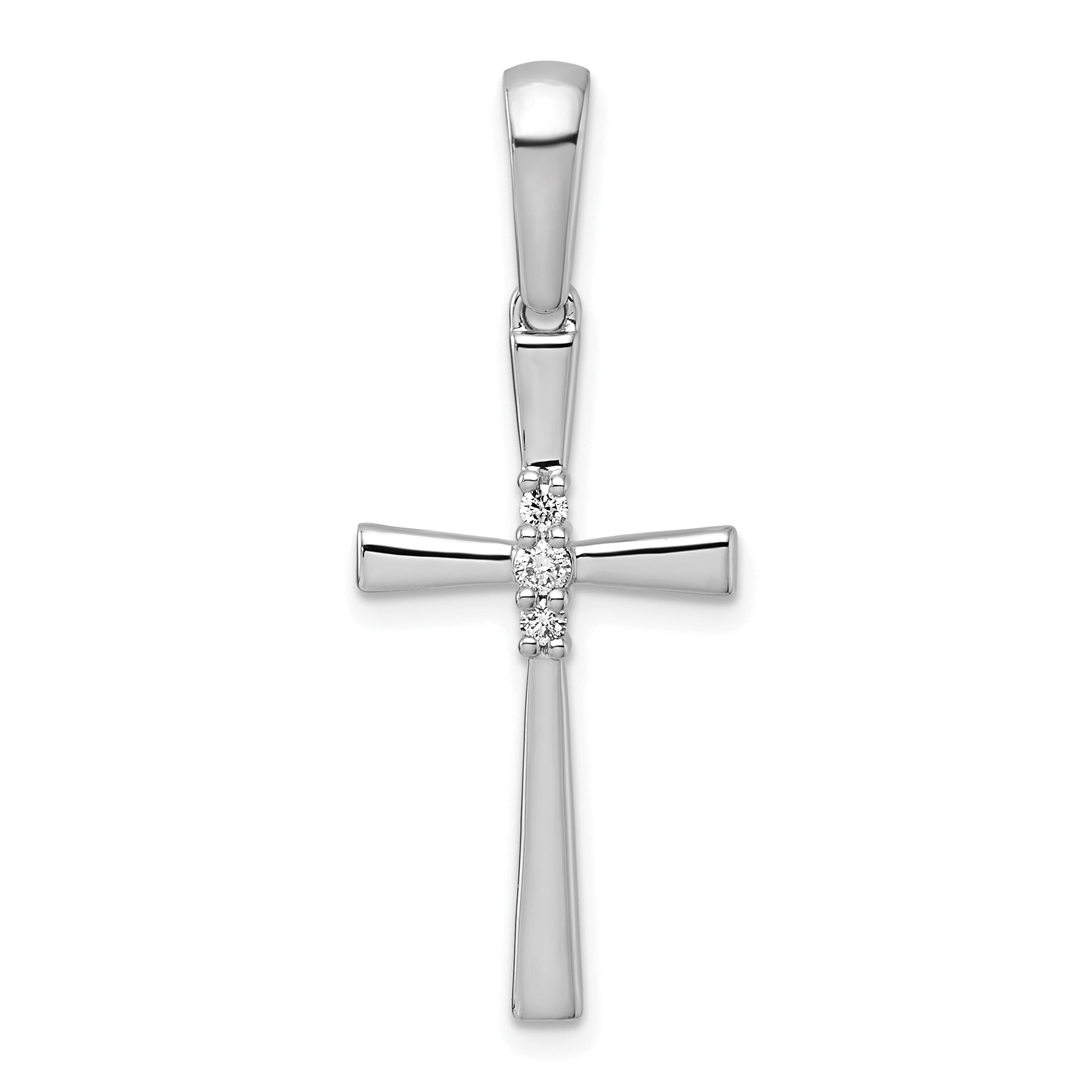 14k White Gold 1/15ct. Diamond Cross Pendant Main image