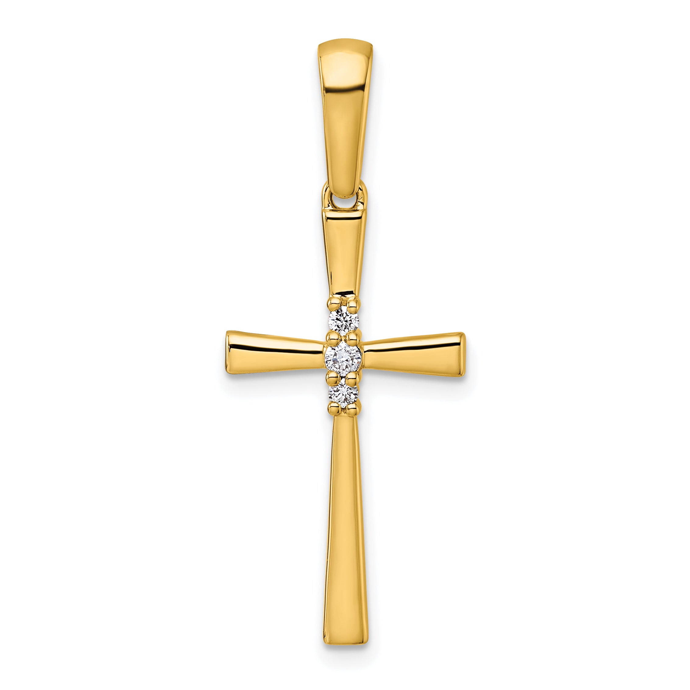 14K 1/15ct. Diamond Cross Pendant Main image