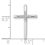 10K White Gold .03ct. Diamond Cross Chain Slide