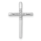10K White Gold .03ct. Diamond Cross Chain Slide