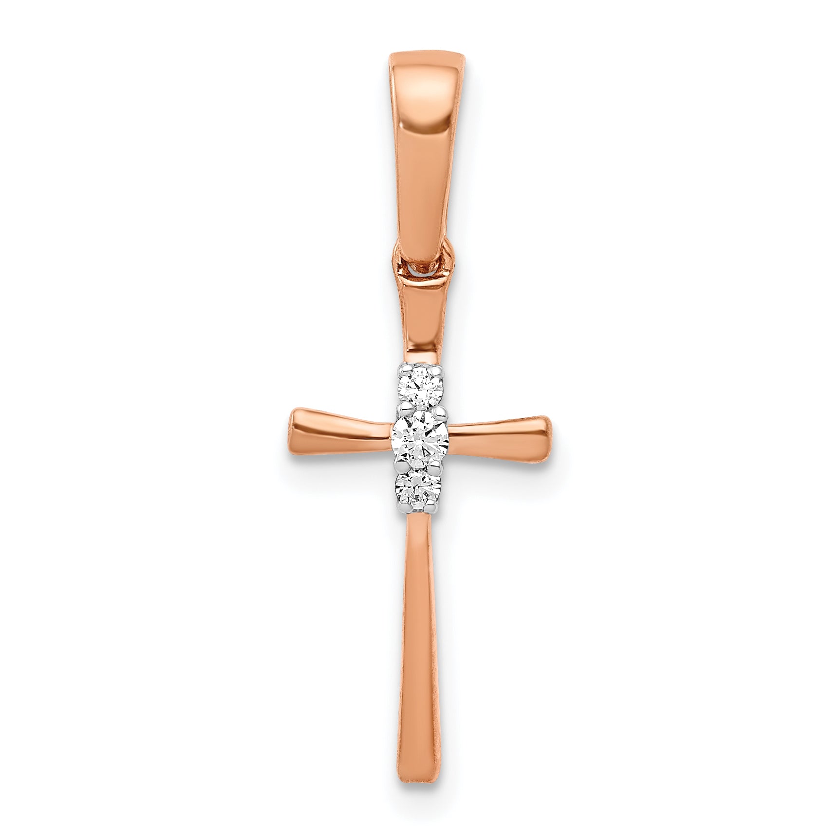 10k Rose Gold .03ct. Diamond Cross Pendant Main image