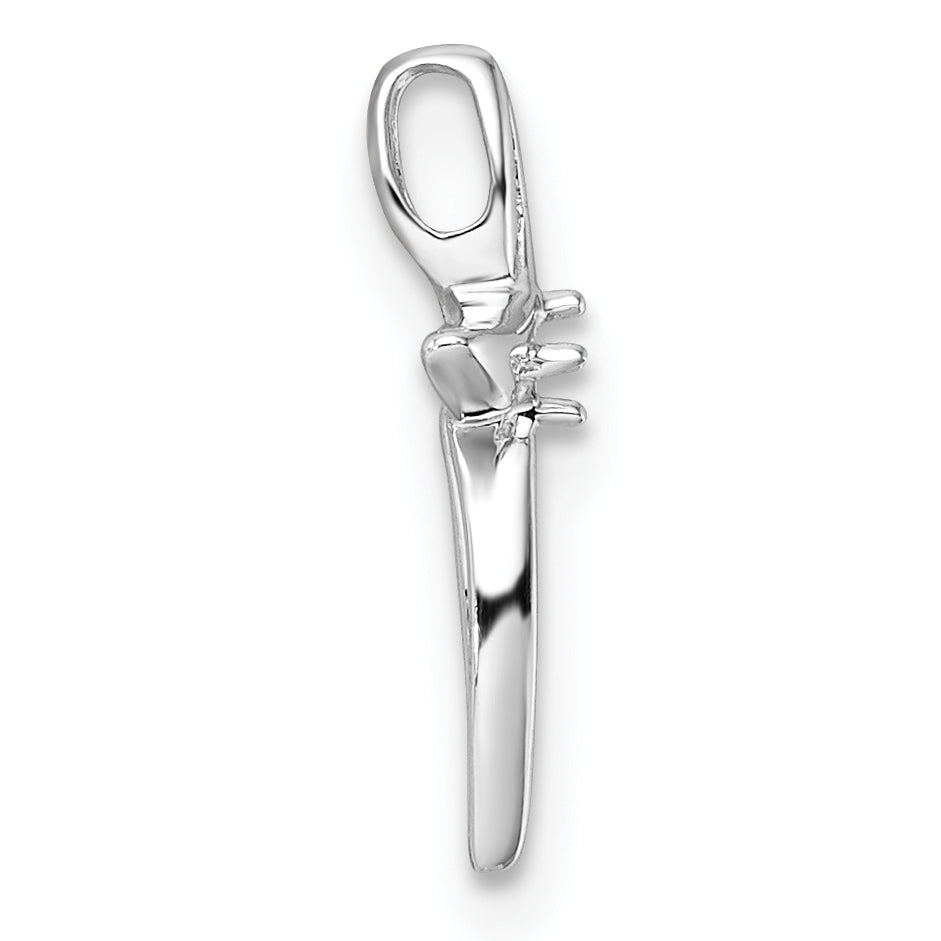 10K White Gold Cross Pendant Mounting (No Stone Included) Secondary image