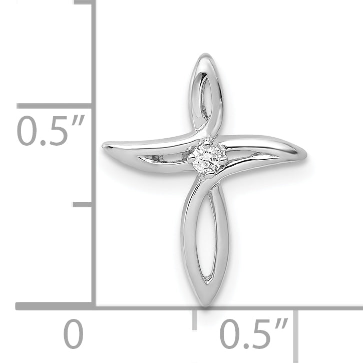 10K White Gold AA Diamond Cross Pendant Secondary image
