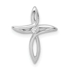 10K White Gold AA Diamond Cross Pendant