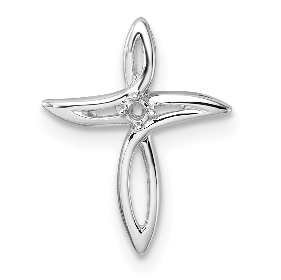 10K White Gold Cross Pendant Mounting (No Stone Included) Main image