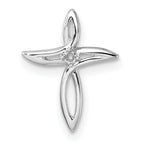 10K White Gold Cross Pendant Mounting (No Stone Included)