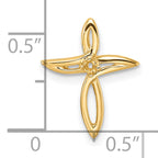 10K Diamond Cross Pendant Mounting (No Stone Included)