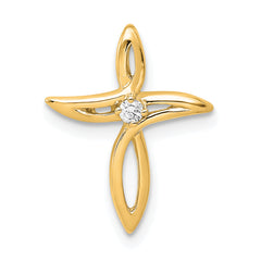 10K AA Diamond Cross Pendant