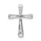 10K White Gold 1/20ct. 5-Stone Diamond Cross Chain Slide