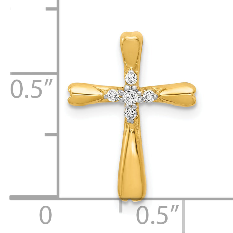 10K Diamond Cross Slide Pendant
