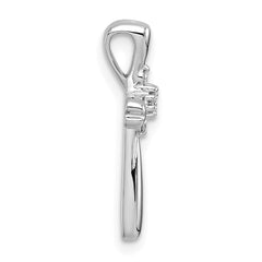 14k White Gold Diamond Cross Chain Slide