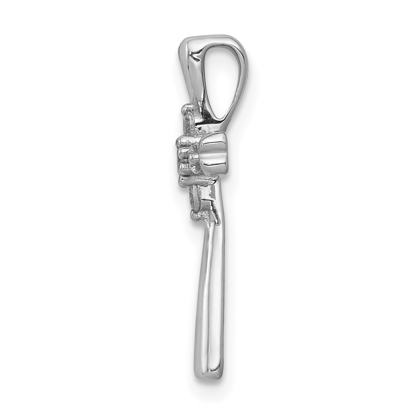 10K White Gold 1/6ct. 5-Stone Diamond Cross Chain Slide Secondary image