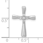 10K White Gold 1/6ct. 5-Stone Diamond Cross Chain Slide