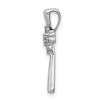 14k White Gold 1/10 carat Lab Grown Diamond VS/SI+ G+ Complete Cross Chain Slide Pendant