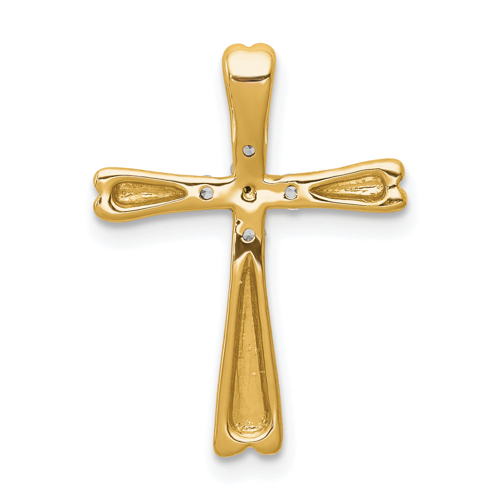 14k 1/10 carat Lab Grown Diamond VS/SI+ G+ Complete Cross Chain Slide Pendant