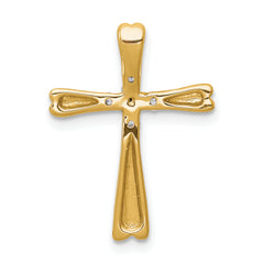 14k 1/10 carat Lab Grown Diamond VS/SI+ G+ Complete Cross Chain Slide Pendant