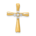14k 1/10 carat Lab Grown Diamond VS/SI+ G+ Complete Cross Chain Slide Pendant
