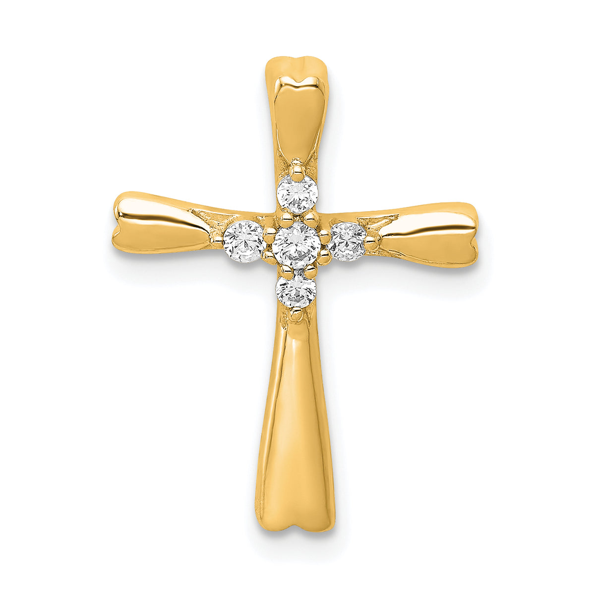 14k 1/10 carat Lab Grown Diamond VS/SI+ G+ Complete Cross Chain Slide Pendant