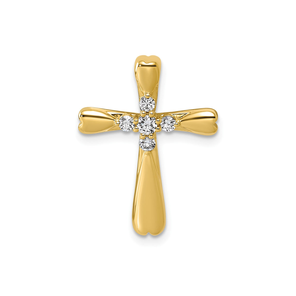 Diamond Cross Slide in 14K Yellow Gold (1/5 ct. tw.) - Sophia Jewelers Main image