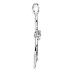 10K White Gold Cross Pendant Mounting (No Stone Included)